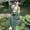 Podzimní/Zimní Retro Vyšívaný Tang oblek Hanfu Cheongsam Dvoudílný set