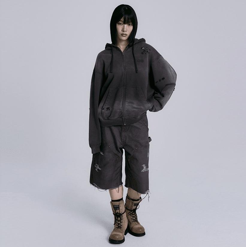 Official BTS WORLD TOUR 'ARIRANG' Zip-up Hoodie (Charcoal) - Limited Tour Edition