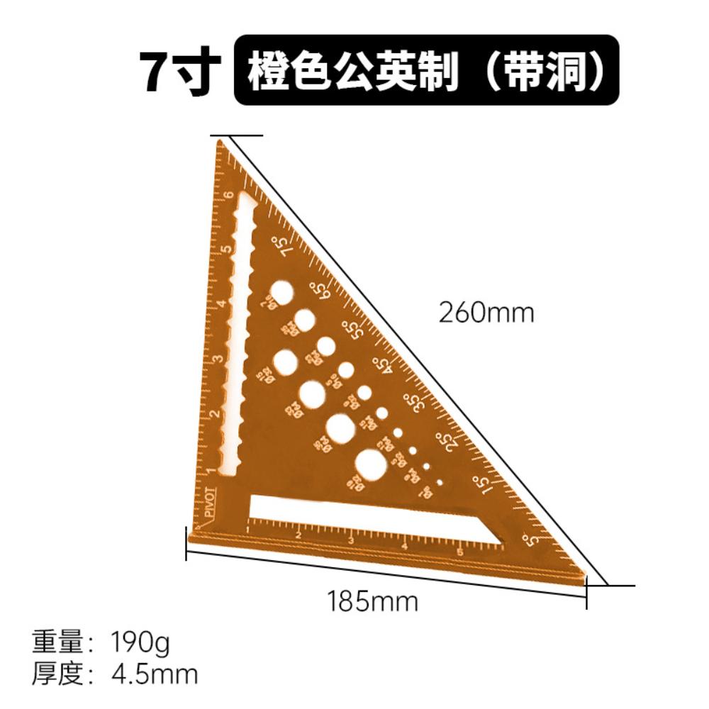 Triangle Ruler 7Inch Measurement Tool Aluminium Alloy Carpenter Set Square Angle Woodworking Tools Try Square Triangular Metric