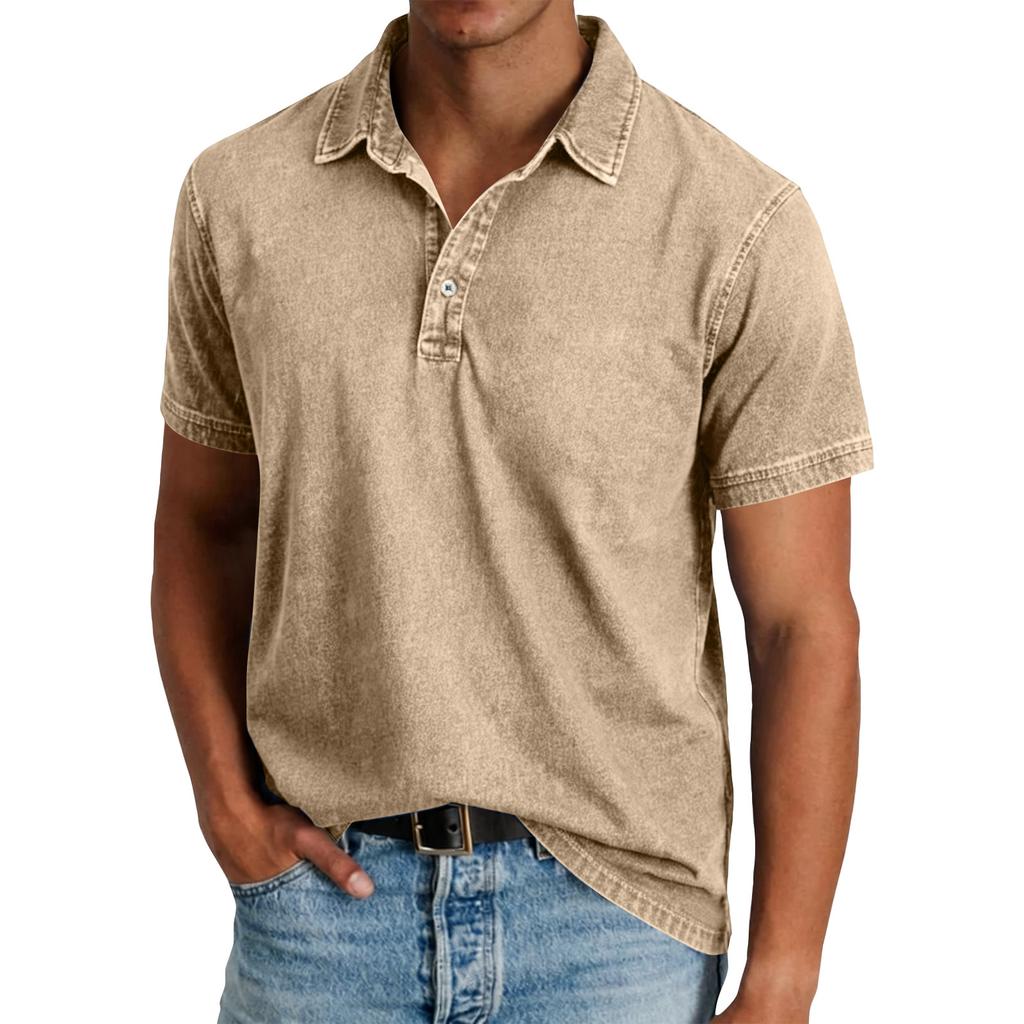 Men's Summer Color Pocket Sports Buttons Short Sleeve Shirt Men's Sports Casual Short Sleeve Shirt