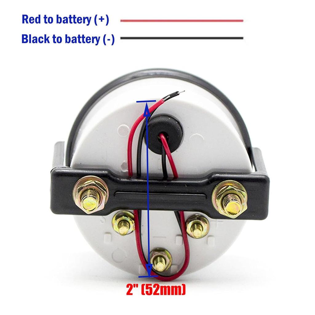 12V Fuel Level Gauge, Fuel Tank Meter | 2" (52mm) 240-33ohm Universal E-1/2-F Pointer Meter for Car Boat RV Yacht Motorcycle