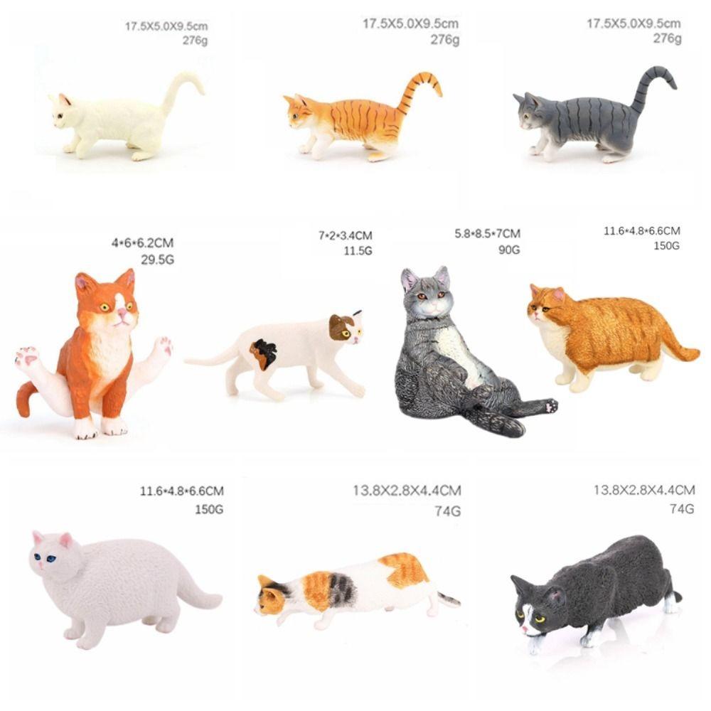 Exquisite PVC Simulation Cat Model Siamese Ragdoll Persian Cat Lifelike Realistic Pet Figurines Simulation Pet Car Decoration