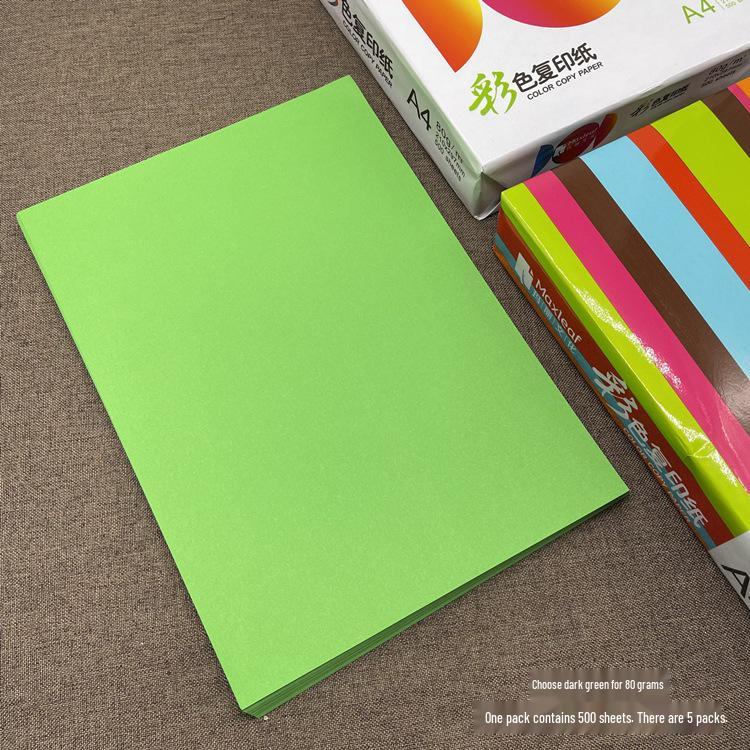 Mary A4 Color Copy Paper - Pink, Red, Light Blue, Orange, Deep Green, Yellow - Thick 80g/70g for Printing & Crafts