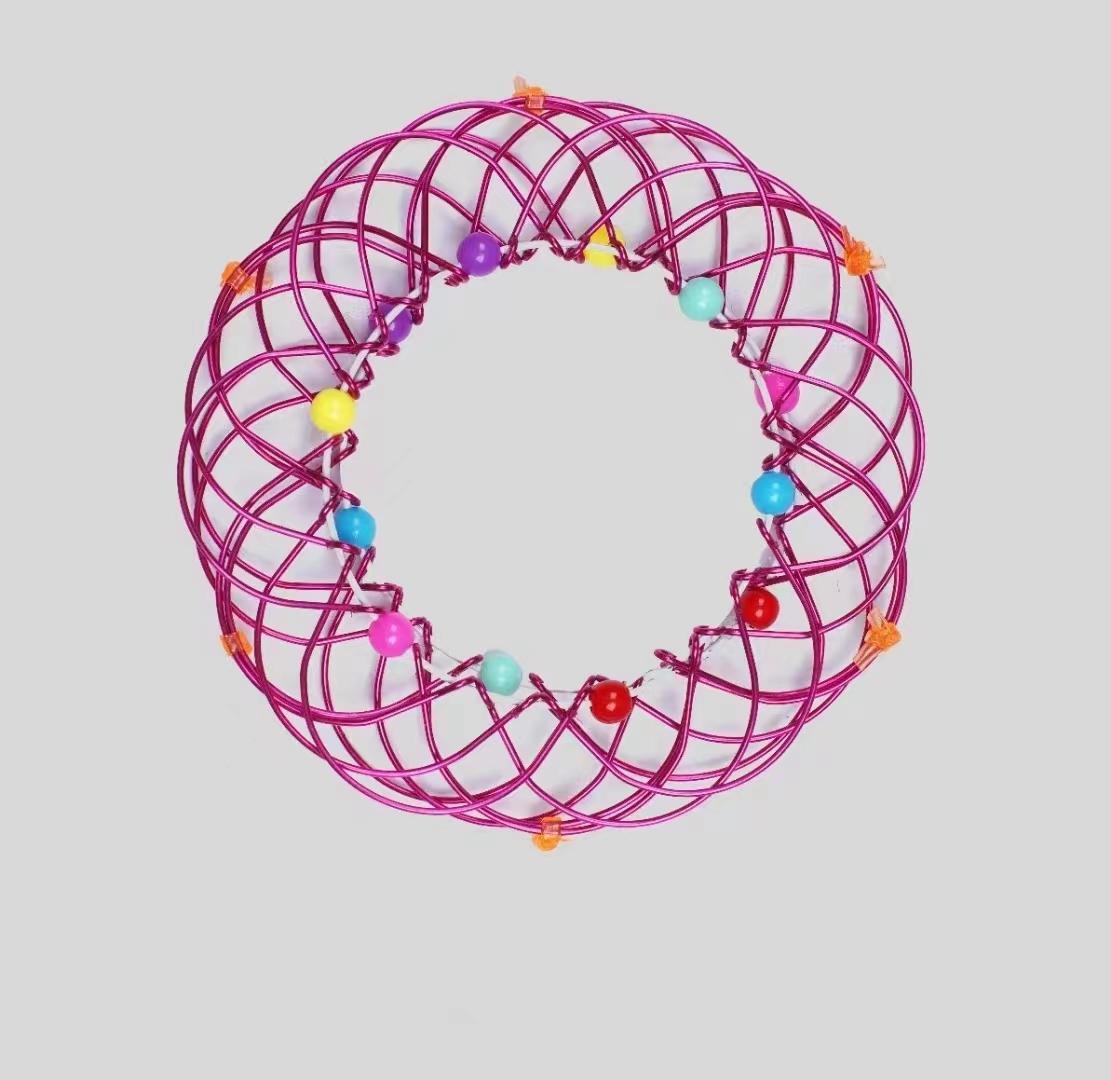 

1 шт. игрушка для декомпрессии с узором корзина для взрослых антистрессовая игрушка детская головоломка стальное кольцо сенсорная игрушка ZH розовый