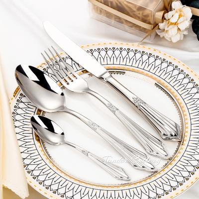 Set di Posate 1 Pz. Posate in Acciaio Inossidabile a Specchio Argento Stoviglie di Lusso Coltello Cucchiaio Forchetta Kit Casa Cucina Matrimonio Posate