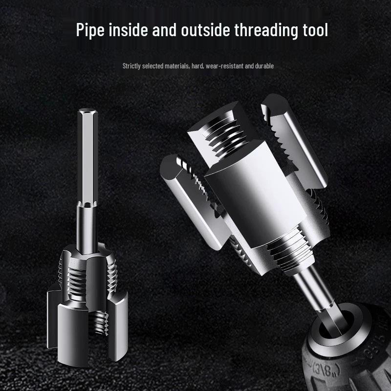 Plumber's Universal Threading Tool - One-Piece Internal & External, 4-6 Points, Household Water Pipe Tap Tool