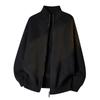 Mens Stand Collar Zip-Up Knit Cardigan Casual Comfortable Sweater Loose Fit Long Sleeve Fall Winter
