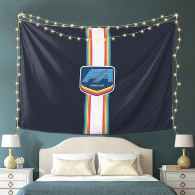 FA Alonso Kart Tapestry Wall Hanging Aesthetic Home Decor Tapestries for Living Room Bedroom