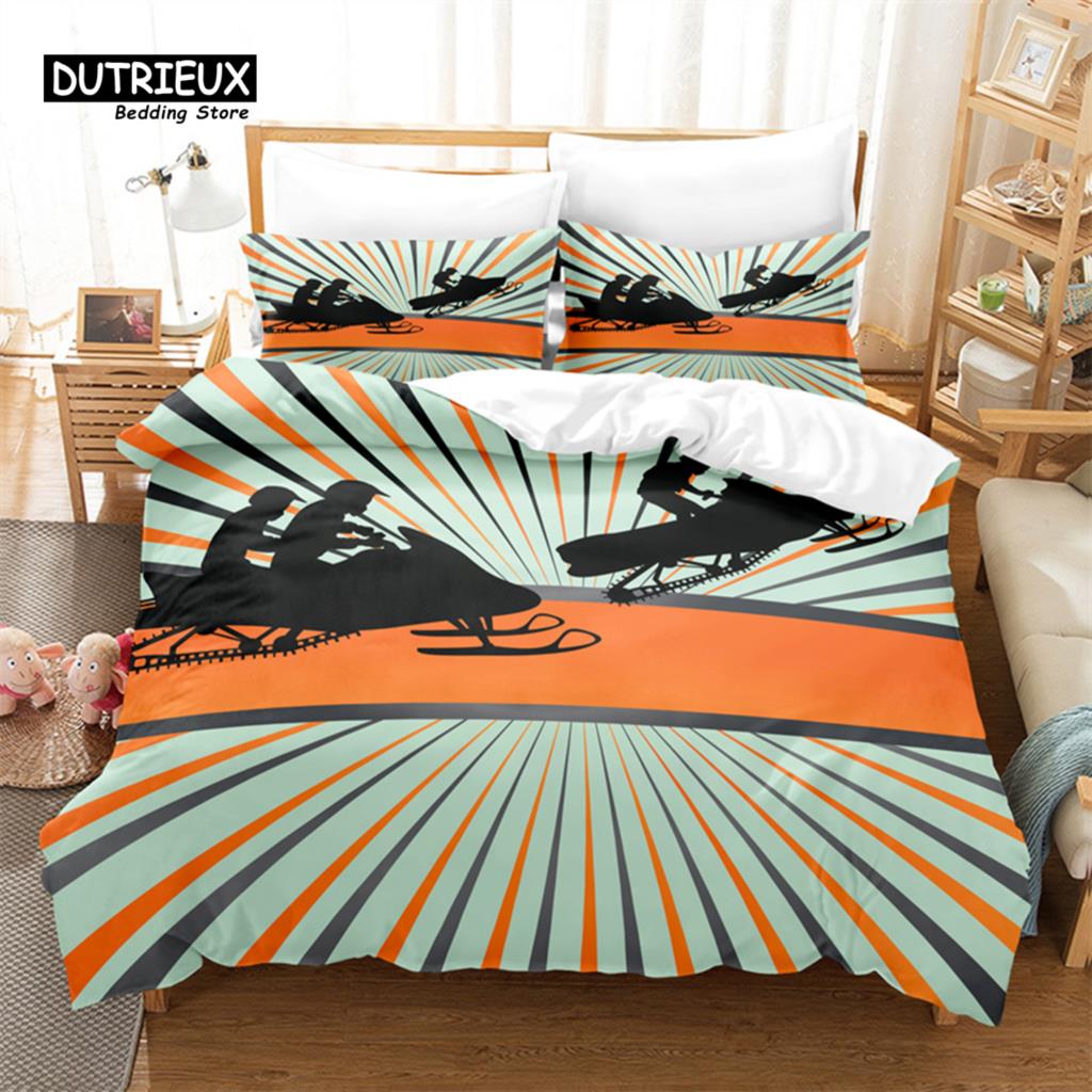 3pcs Duvet Cover Set, Cartoon Sports Car Bedding Set, Soft Comfortable Breathable Duvet Cover, For Bedroom Guest Room Decor
