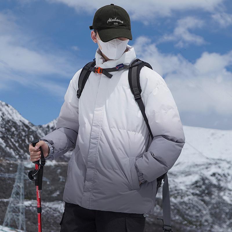 

Padded-on men s couple loose bag clothes, teenagers sub-zero warm padded clothes, gradual change of Guochao stand-up collar padded jacket M