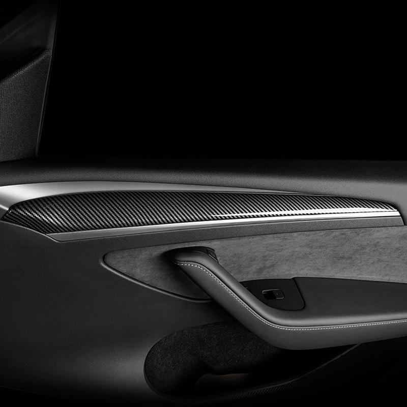 For Tesla Model 3  Accessories Center Console Decorative Stickers Model Y Carbon Fibre ABS Model3 Decorative