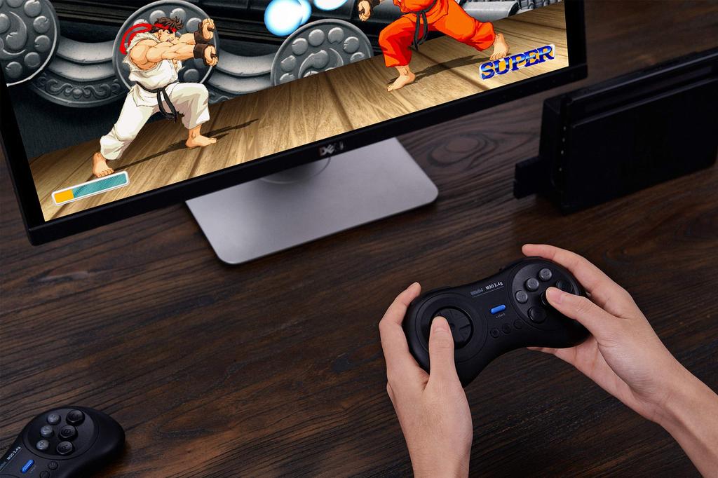 8BitDo M30 Wireless Gamepad for Sega Genesis Mega Drive and Layout 2.4G Mini, Mini, Switch, 6-Button (Black)