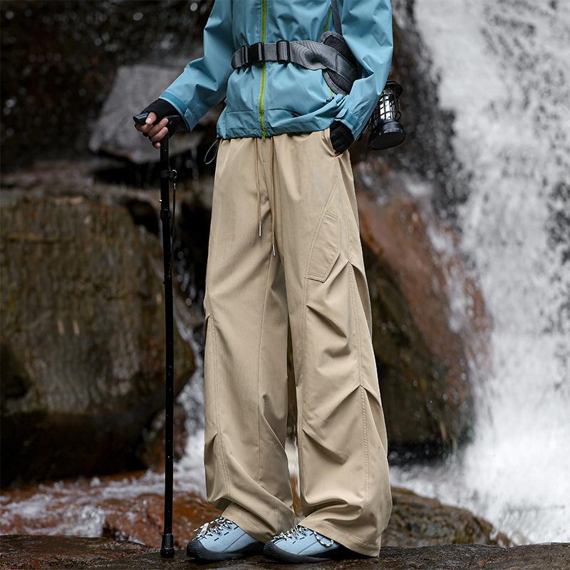 Autumn new trendy brand men's charging mountaineering pants sports and leisure outdoor pleated overalls men's one piece shop