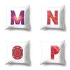 Polyester Pillowcase Home Geometric Striped Print Pillowcase 26 English Letter Cushion Cover