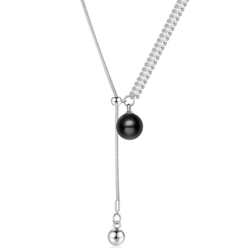 Fashionable Multilayered Pearl And Crystal Necklace With Unique Geometric Design Women For