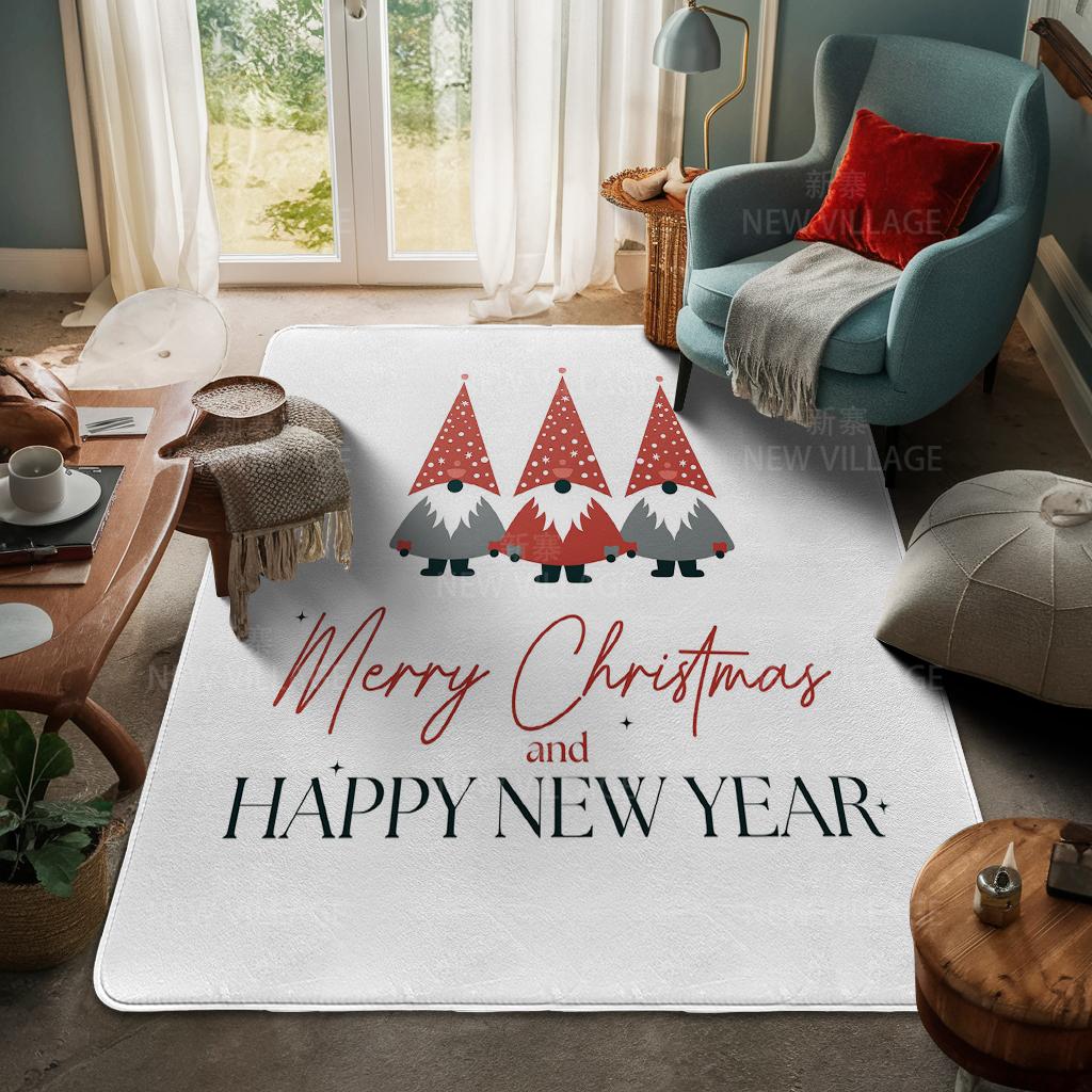 House Entrance Carpet Home Door Mat Living Room Bath Foot Bathroom Non-slip Water Absorption Rugs Bath Merry Christmas Winter