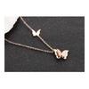 Jewellery Stylish 18k Rose Gold Plated Butterfly Necklace Jewellery Set for Women and Girls