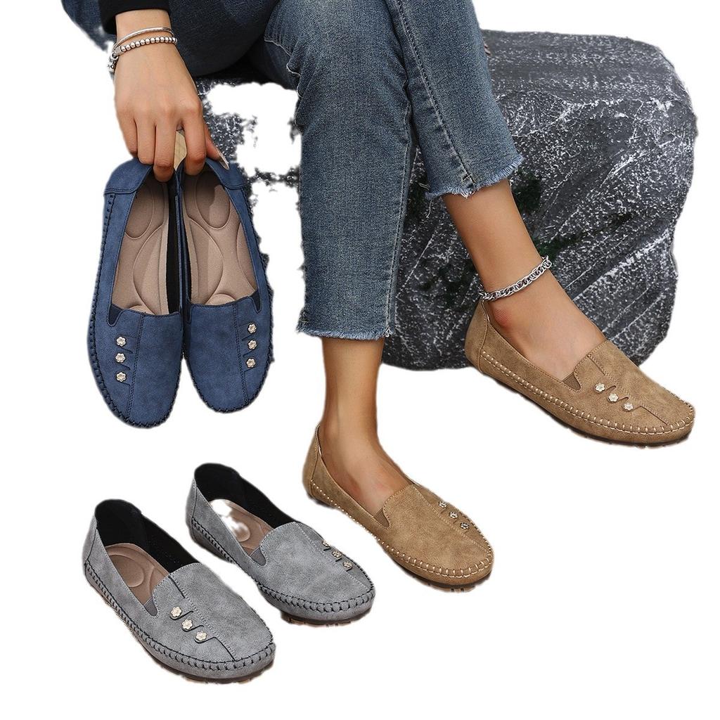Large size foreign trade suture laser women's flat loafers foreign trade, comfortable and versatile supply