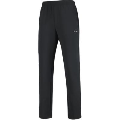 Li Ning Training Series Solid Color Logo Straight Leg Knitted Sports Pants Women Pants Black AKLSE30-1