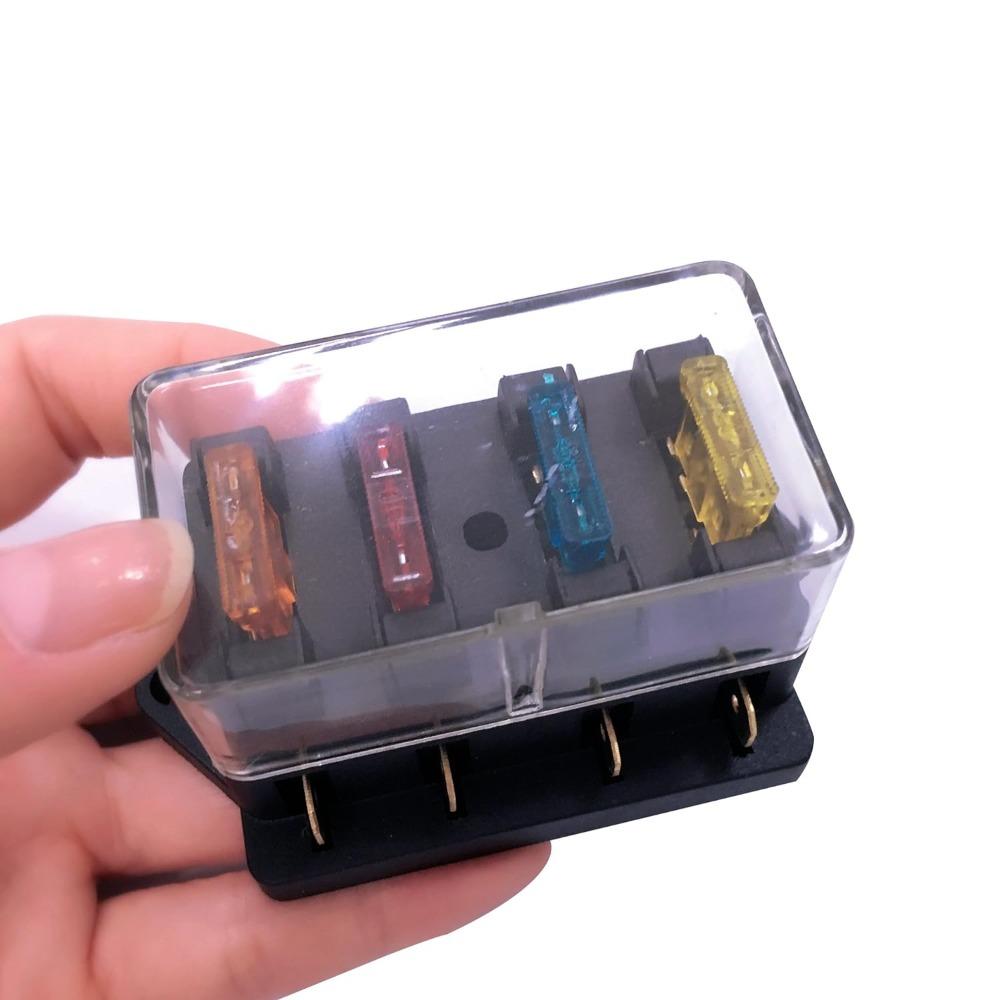 1set Copper Blade Fuse Board Box Black Fuse Block Car Assessories Parts Blade Fuse  For Car