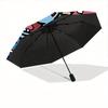Pokemon Automatic Folding Umbrella with Sturdy Iron Frame, Portable Compact Travel Umbrella All-Season Use Parties 0807079