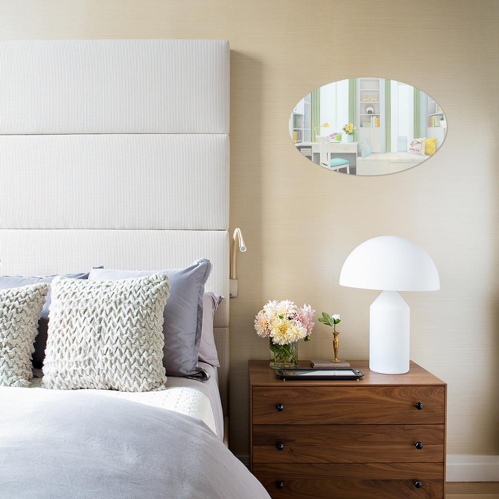 Self-adhesive Acrylic Mirror Wall Stickers Oval Rectangle Reflective Glass Decals Bathroom Dedroom Decoration