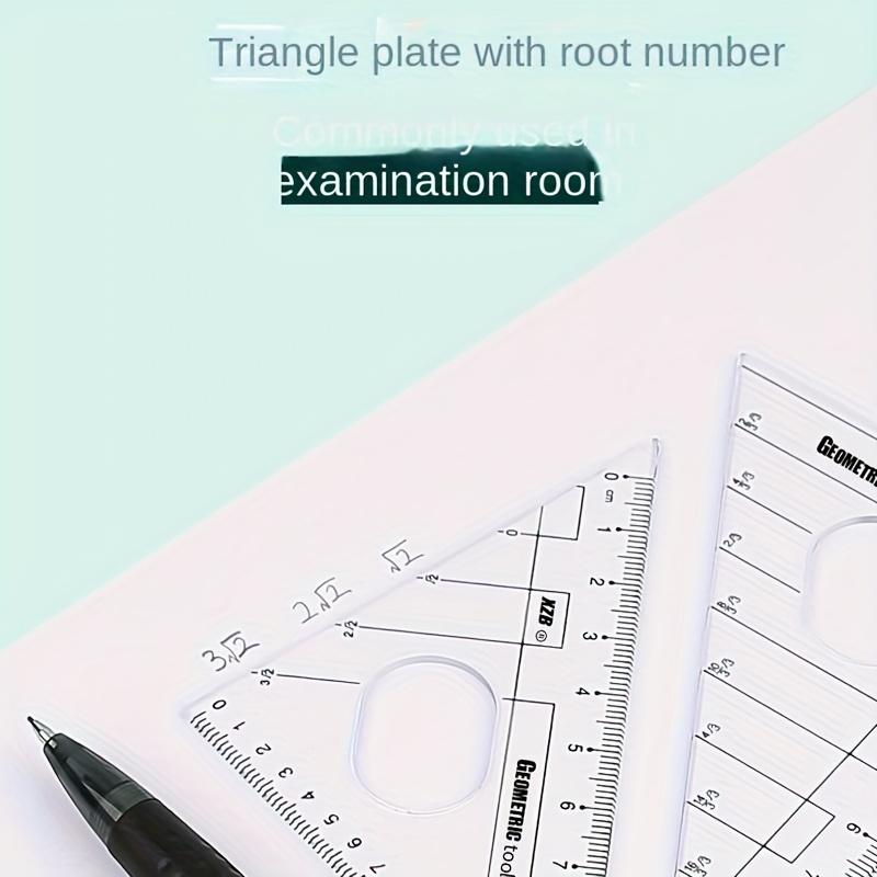 Ruler Set - Multi-Piece Geometry Drawing Kit with Case, Precision Drafting Tools (Compass, Ruler, Eraser) for Students/Designers