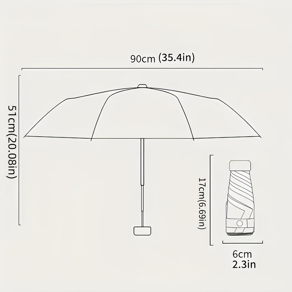 Mini Flat 6 Fold Pocket Umbrella UPF 50 Plus UV Protection Gradient Color Compact Travel Parasol Lightweight Windproof