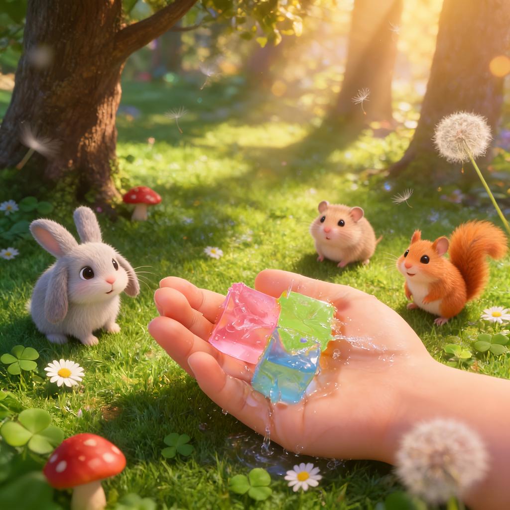 4 Stück Squishy Eiswürfel Spielzeug, Bunte Slow-Rebound Stressbälle für Kinder Erwachsene, Sensorische Fidget Geschenkbeutel, Weiches Quetschspielzeug