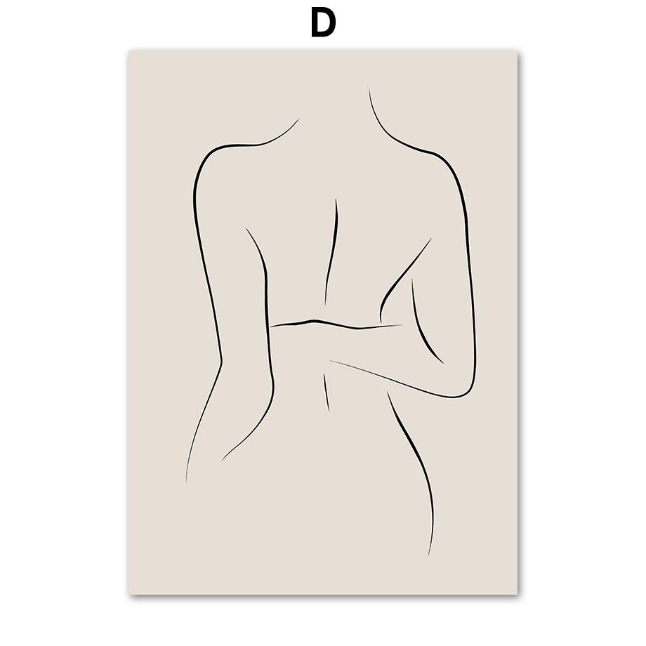 Green Leaf Abstrakte Mädchen Körper Gesicht Linien Nordic Poster Und Drucke Leinwand Malerei Wand Kunst Bilder Für Wohnzimmer Wohnkultur