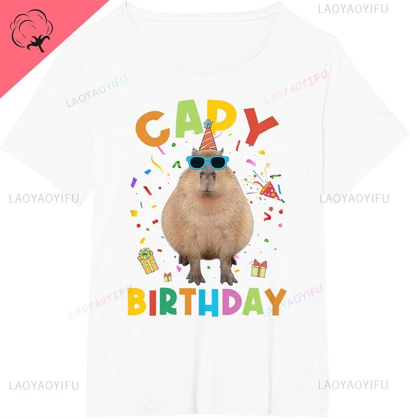 D Funny Animal Capybara Printing T Shirt for Men Kid Fashion Streetwear Capybara Lovers Short Sleeves Kawaii Cotton Tees Tops