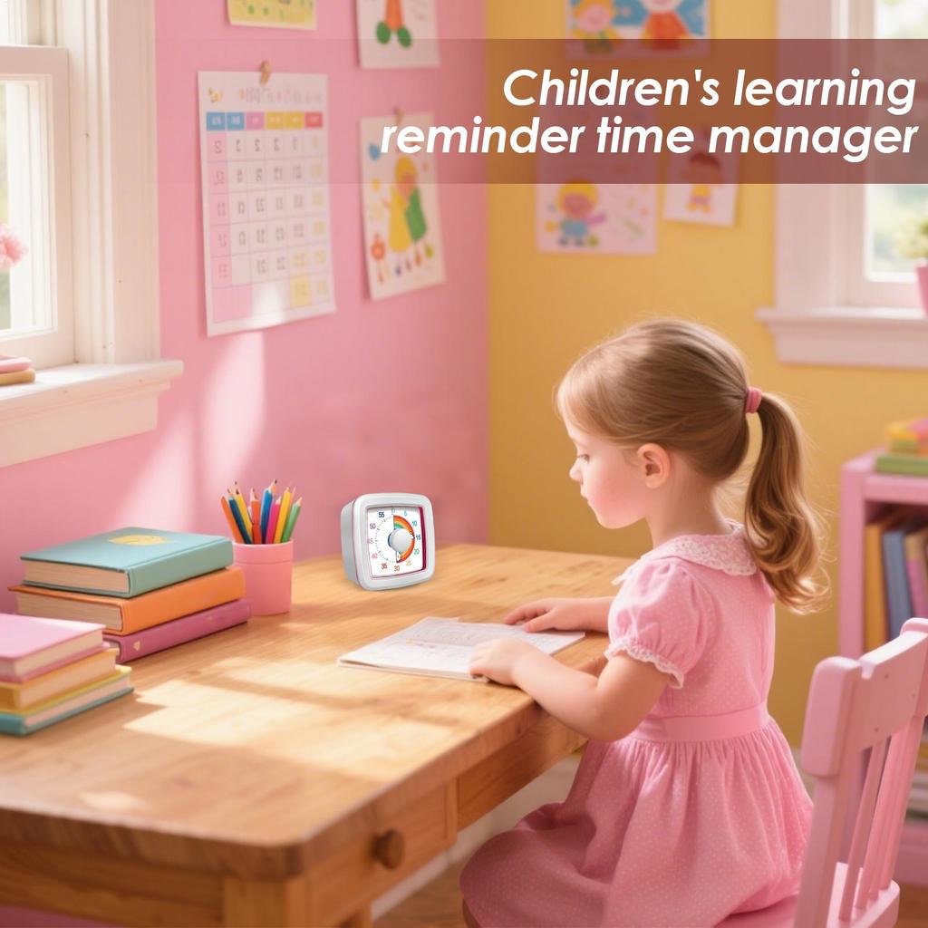 Visual Timer 60 Minute 1 Hour Countdown Timer For Kids Mechanical Time Management Non-Ticking Teaching Clock For Offices Exam