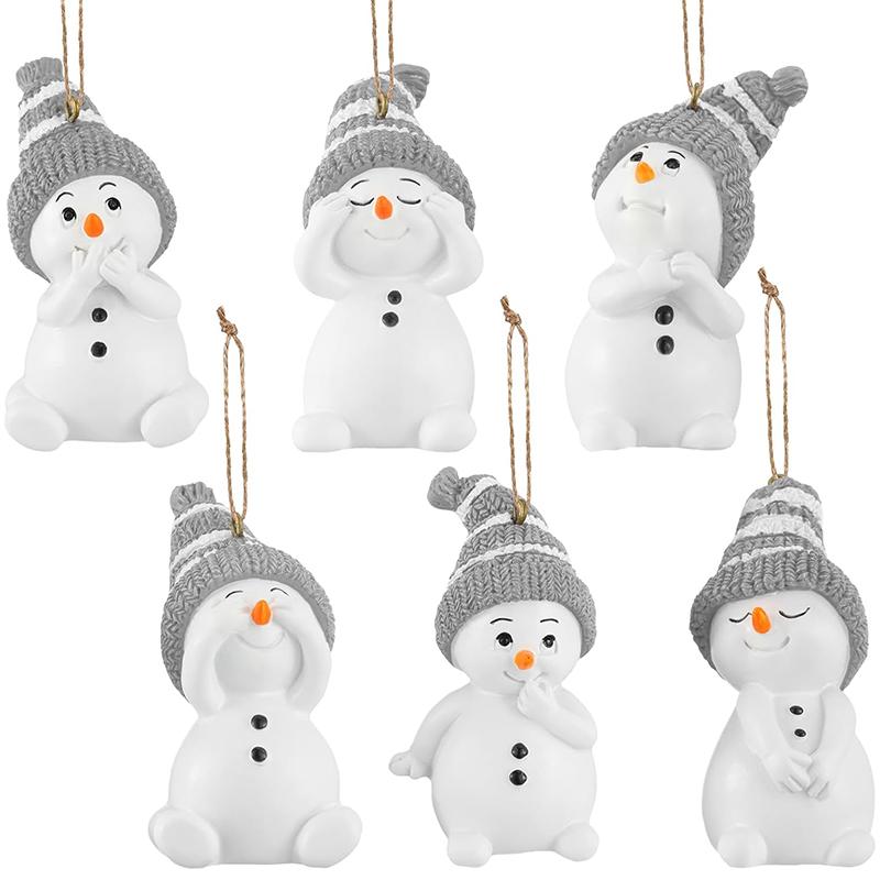 

12/6 шт. Різдвяні милі підвіски-прикраси сніговика для зимової прикраси різдвяної ялинки, новорічні різдвяні подарунки, товари для вечірки A1