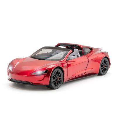 1/24 Tesla Roadster Supercar Modèle de Voiture en Alliage Jouet Moulé Sous Pression Métal Moulé Son et Lumière Jouets de Voiture pour Enfants Véhicule