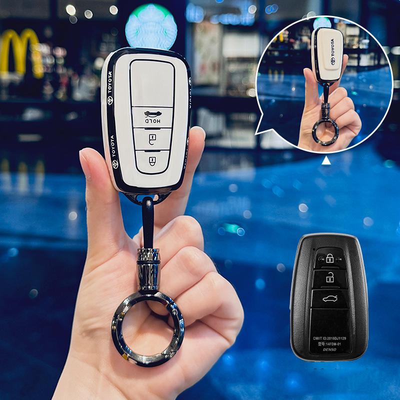 Fashion TPU Car Remote Key Case Cover Shell Fob For Toyota Corolla Prius Camry CHR C-HR RAV4 Altis Land Cruiser Prado Keychain