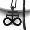Satan Cross Necklaces Men Women Black Stainless Steel Church of Satanic Symbol Pendant Kolye Necklace Jewelry