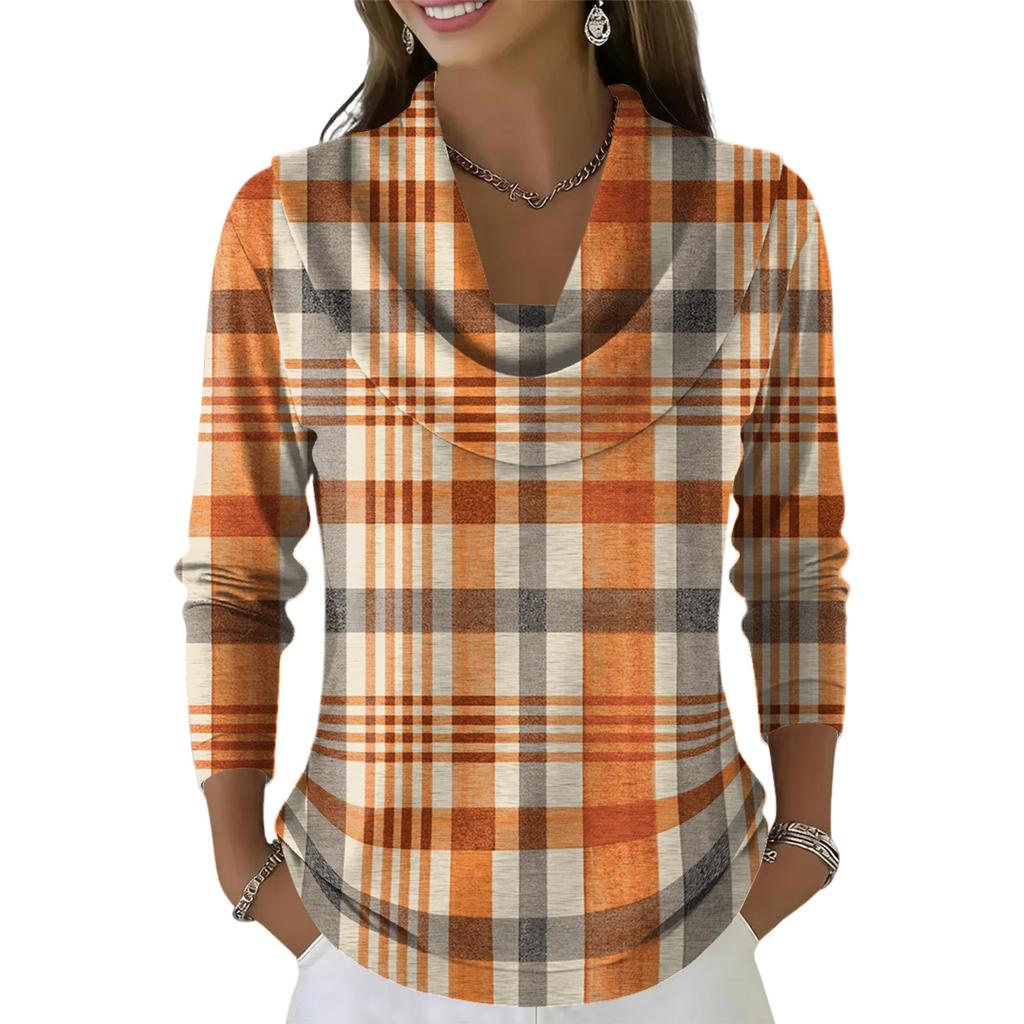 Dámský ležérní a módní svetr s dlouhým rukávem a potiskem, kulatým výstřihem