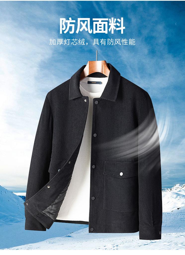 Workwear Cotton Thickened Jacket with Wind Clip