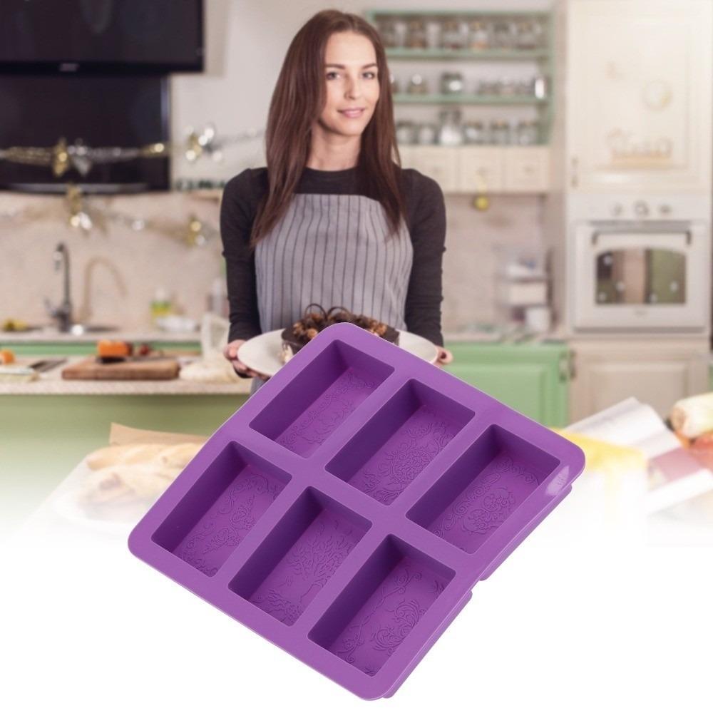 Flexible Silicone Silicone Soap Mold 6-Cavity Design Soap Mold Shell Cake Mold Set DIY Baking