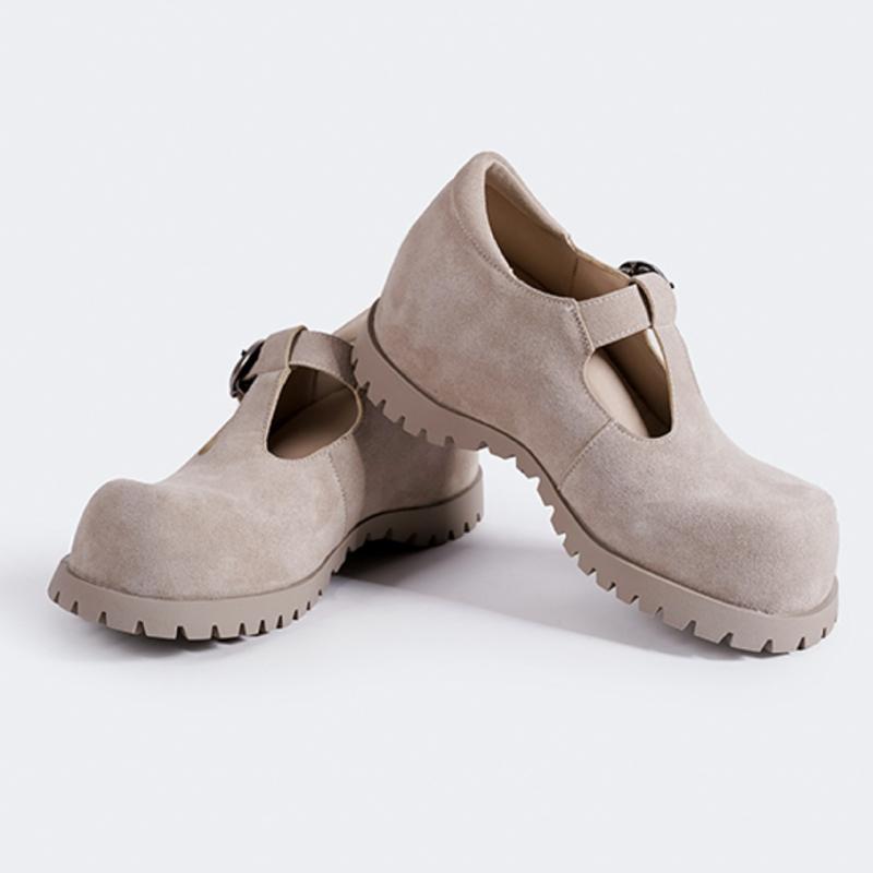 

Модные высококачественные туфли Мэри Джейн из искусственной замши женские ретро с круглым носком Т-образный ремешок повседневные туфли удобные легкие уличные балетки 40 абрикосовый