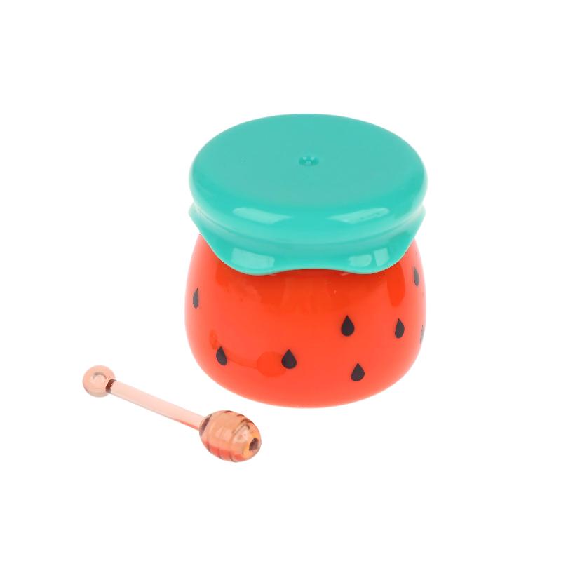1Pcs Cute Watermelon Lip Balm Container Empty Lip Mask Jar With Mini Honey Stick Lipstick Packaging Tank Mini Cosmetic Dispenser