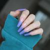 Artificial Nails Translucent Blue and Purple Gradient Wearable Fake Nails Manicure Patches