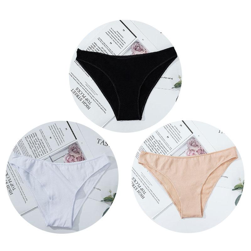 Dámské bavlněné kalhotky s nízkým pasem Dámské sportovní bikiny spodky Elasticita Pohodlné spodní prádlo Dámské kalhotky Spodní prádlo M-XL