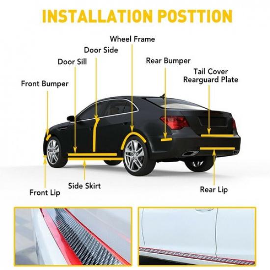 Carbon Fiber Car Door Sill Plate Scuff Cover Vinyl Sticker Sticker Accessories M