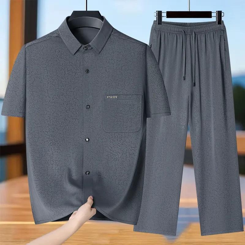Summer Men s Casual Ice Short Sleeve Shirt M