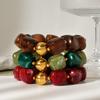 Boho Buntes Klobiges Harzperlen Armband für Damen Vintage Edelstahl Goldfarbe Perlen Schmuck Mode Party Geschenk