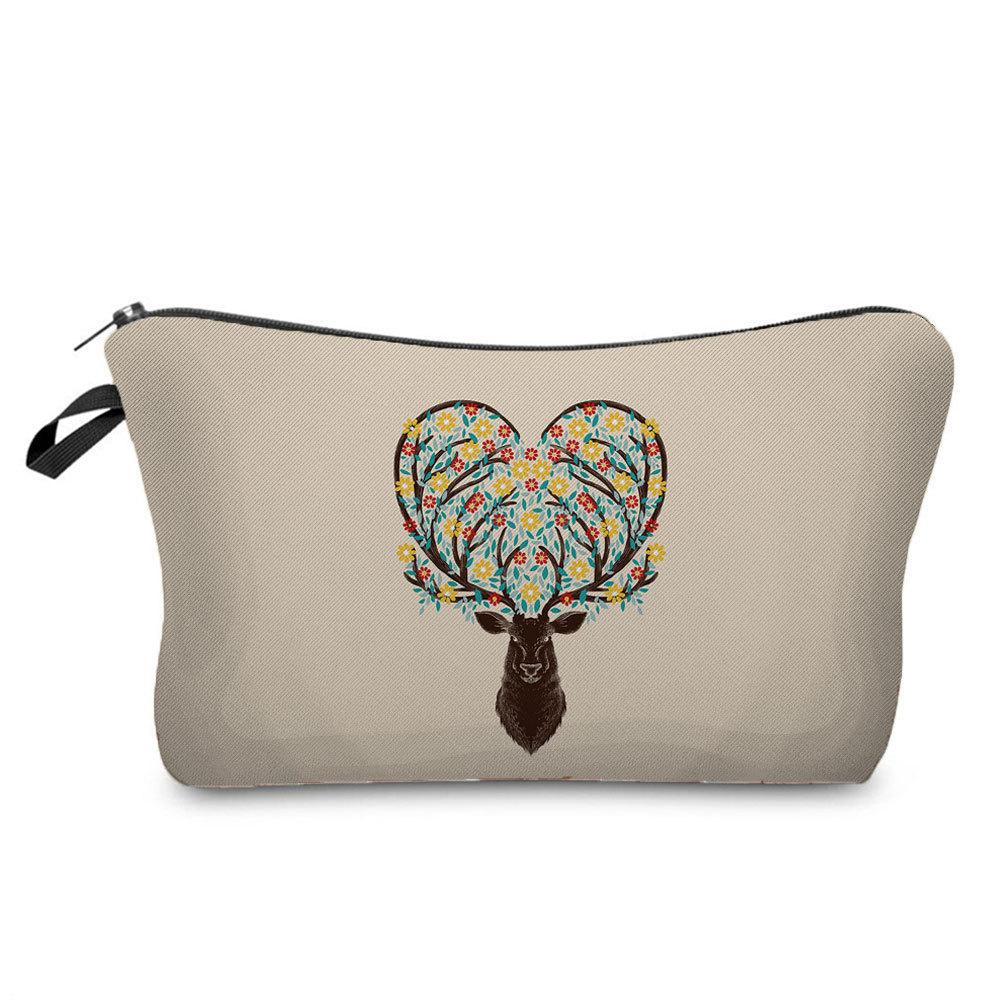 Women Flower Print Cosmetic Bag Toiletries Organize Travel Storage Case 6670