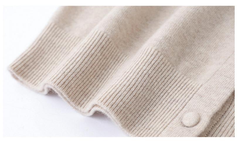 Women's Plus Size Wool Cardigan: Button-Down, Round Neck, Loose Short Style for Autumn/Winter