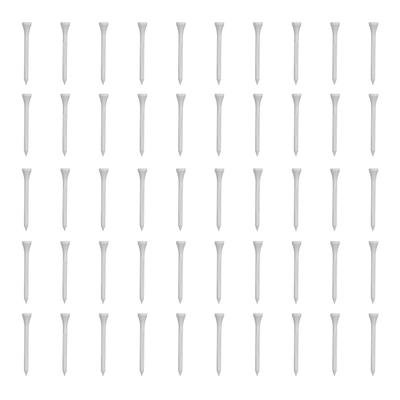 50 Piezas Soporte para Tees de Golf Madera de Arce Blanco Largo Base de Bola Juego de Kit para Deportes al Aire Libre 70mm 2.76in