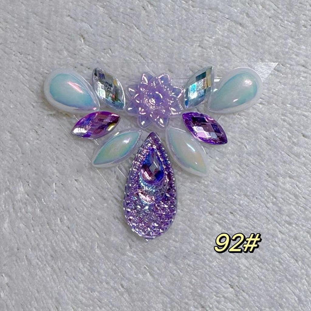 Self-Adhesive Children's Colorful Eyebrow Stickers for Stage Performance and Princess Makeup with Ancient Costume Style Tassels.